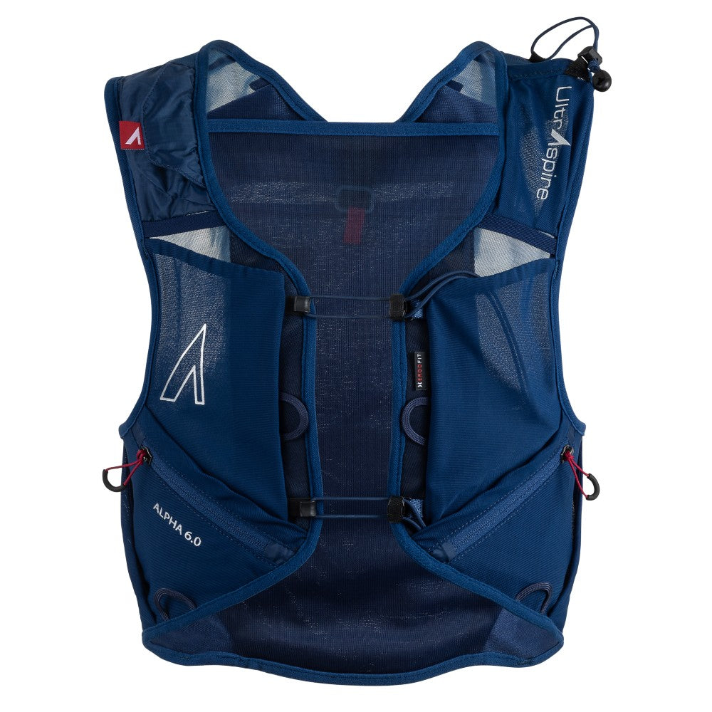 Front view of UltrAspire Alpha 6.0 race vest