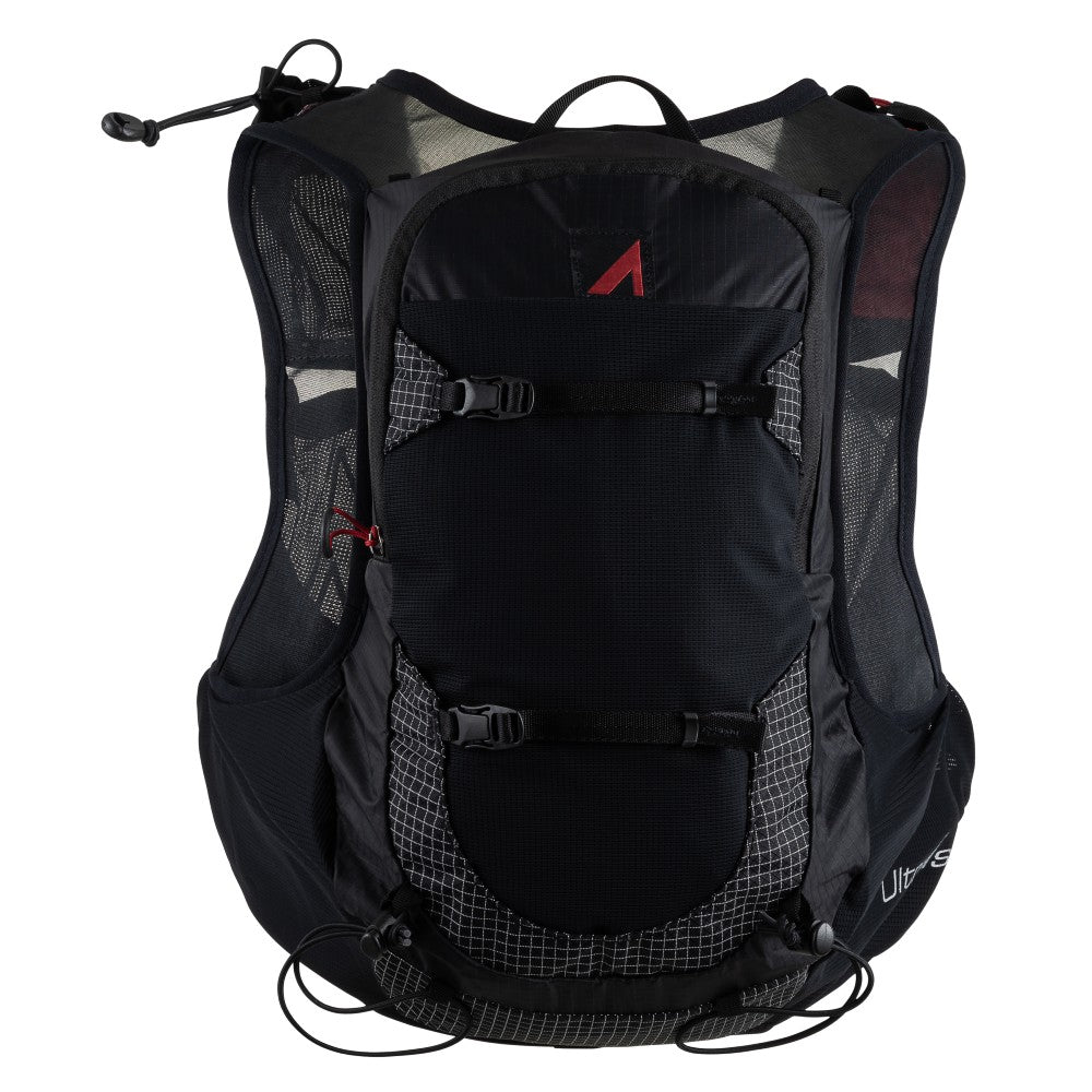 Back view of UltrAspire Zygos 6.0 hydration pack in black