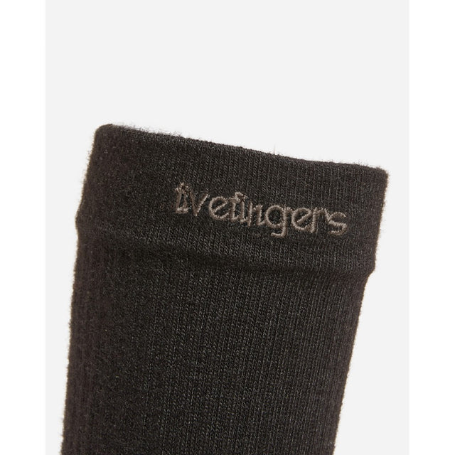 Black vibram five-toe crew sock cuff fivefingers embroidery