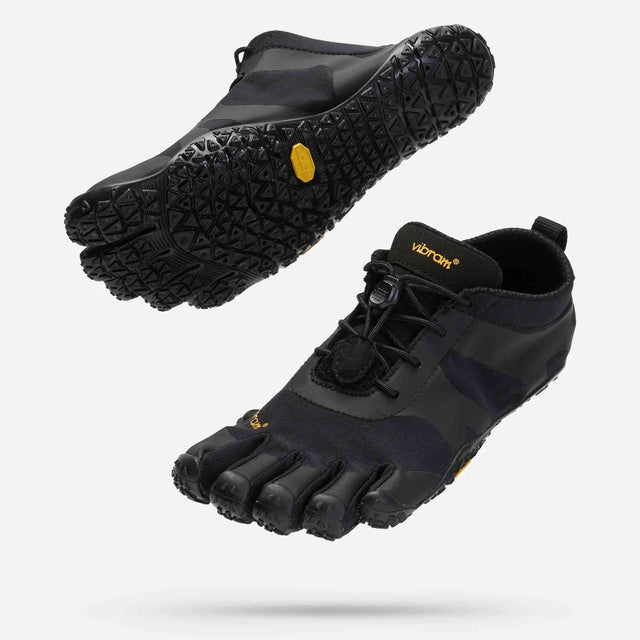 Pair of Vibram Fivefingers V-Alpha toe shoes in Black