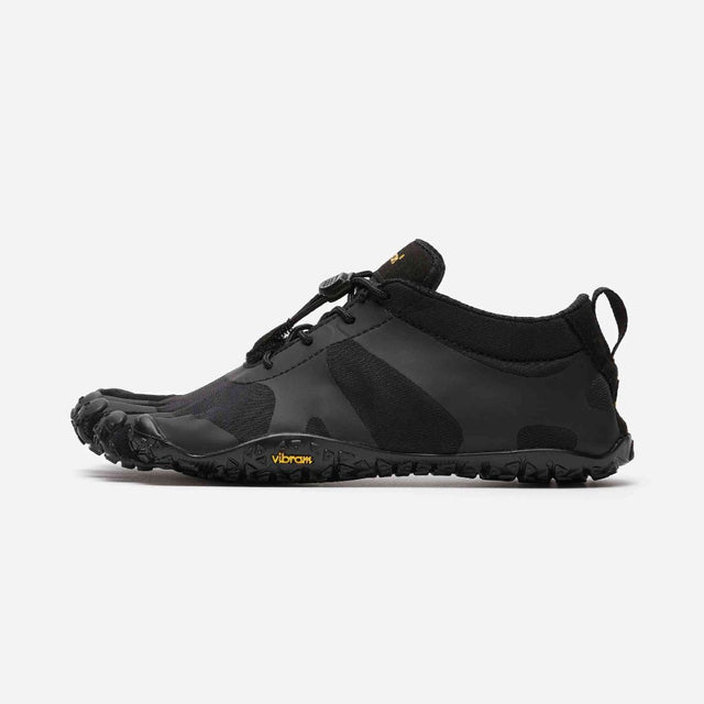 Side view of Vibram Fivefingers V-Alpha toe shoe in Black