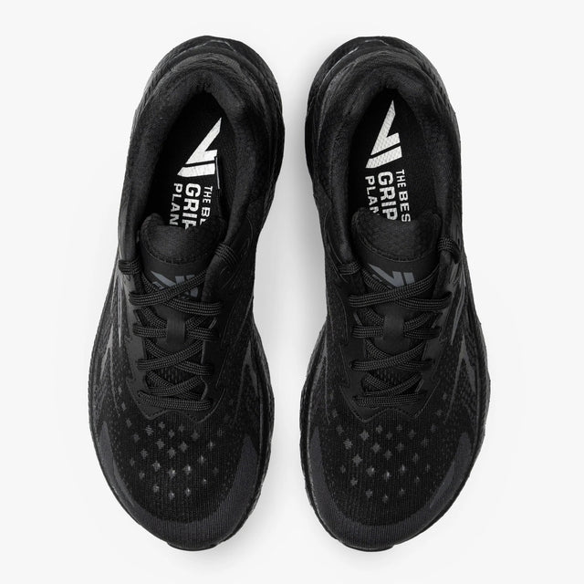 Top view of VJ Shoes Flow trail running shoes in black