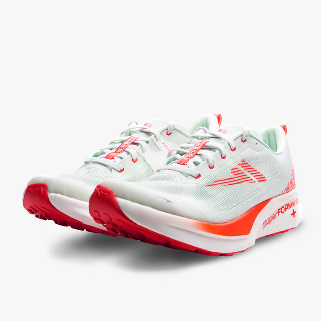 Pair of white/orange VJ Shoes FZN Tempo running shoes