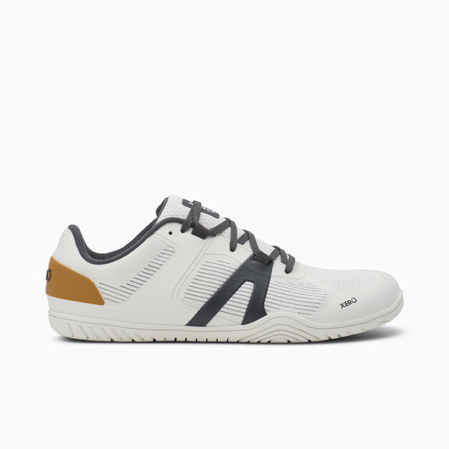 Side view of women's white Xero Shoes 360 Rally court shoe