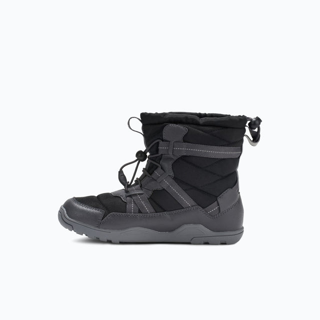 Inner side view of youth's black Xero Shoes Alpine boot
