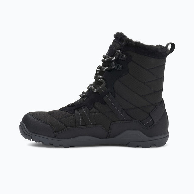 Inner side view of women's black Xero Shoes Alpine boot