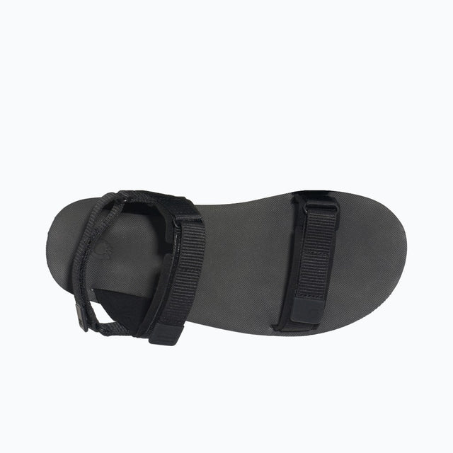 Top view of women's black Xero Shoes D-Trail minimalist sandal