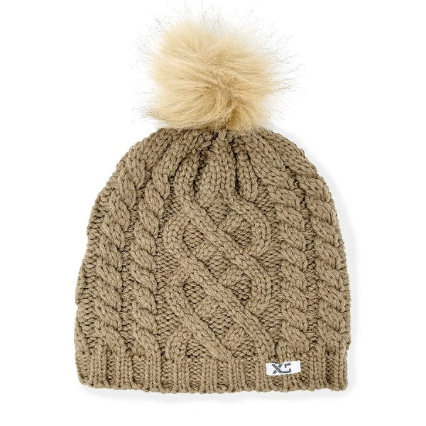 Fawn coloured XS Pom Pom Hat