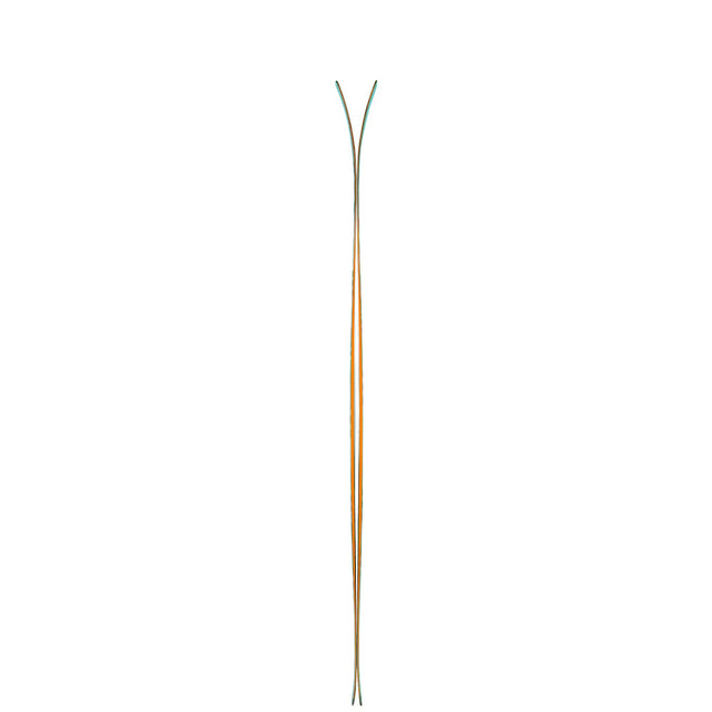 Side view of a pair of turquoise ZAG UBAC 95 skis
