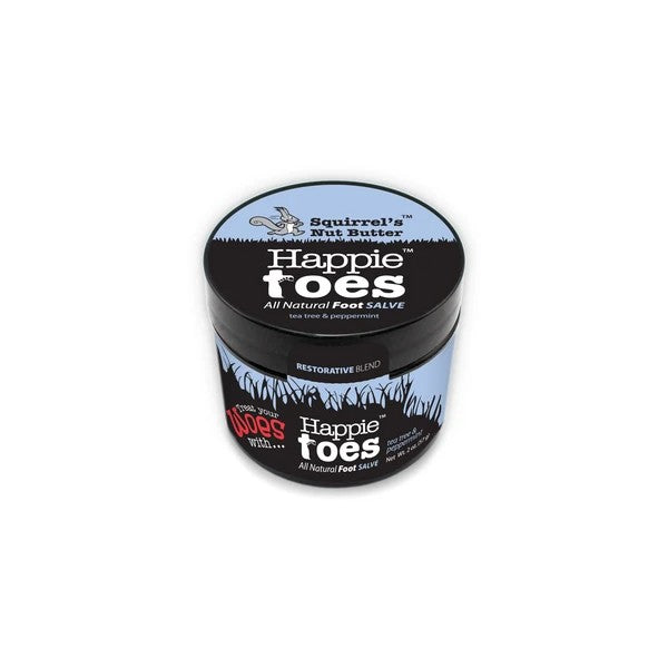 Tub of Squirrel's Nut Butter happie toes foot salve
