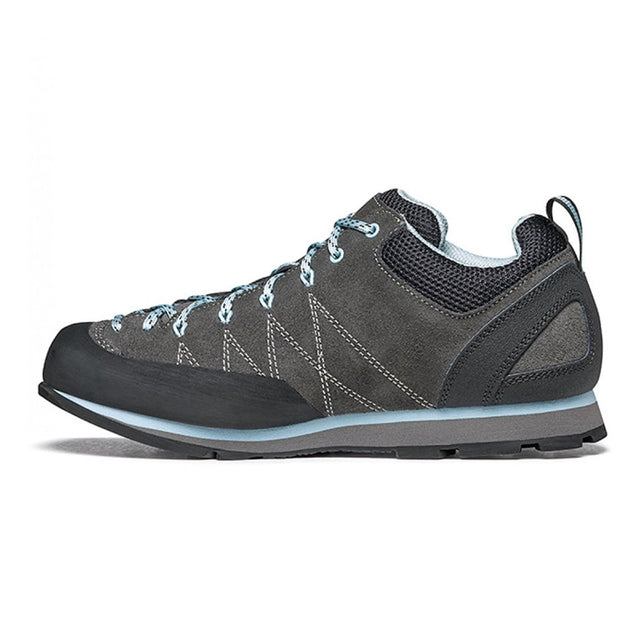 Inner side view of Women's Scarpa Crux approach shoe shark blue radiance
