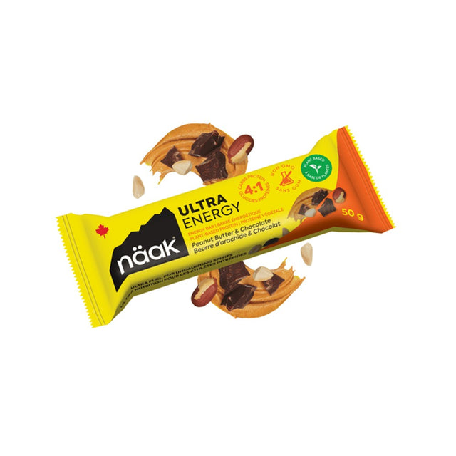 Peanut butter & chocolate flavoured naak ultra energy bar