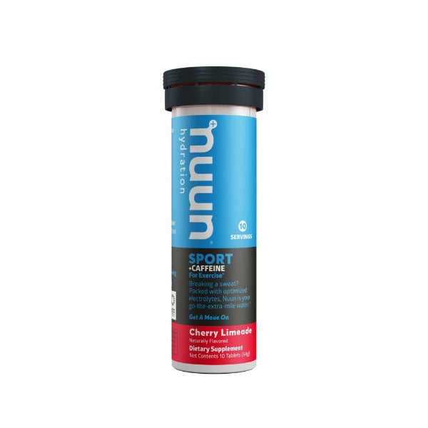 Cherry limeade flavoured nuun sport hydration tablets with caffeine