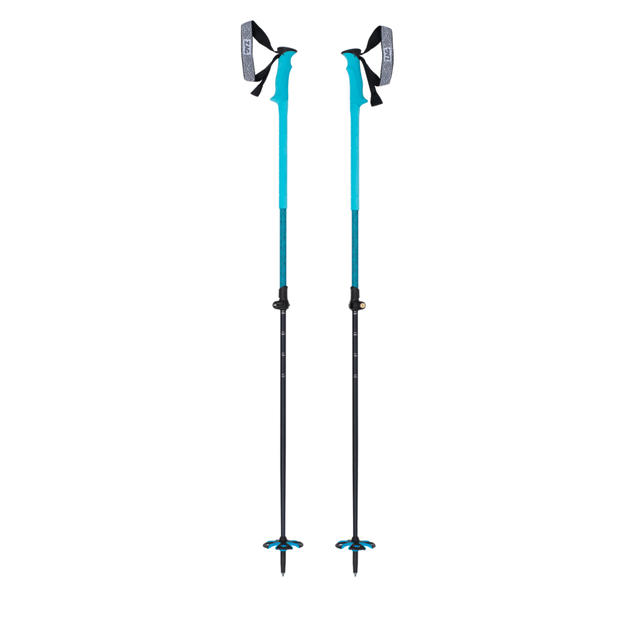 Pair of blue ZAG adjustable ski touring poles