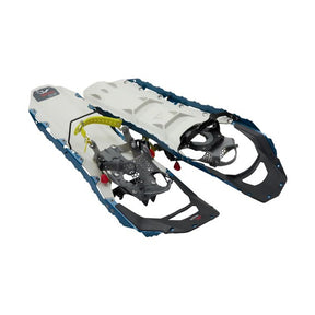 Pair of blue/white MSR Revo Explore women's snowshoes