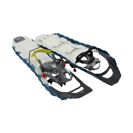 Pair of blue/white MSR Revo Explore women's snowshoes