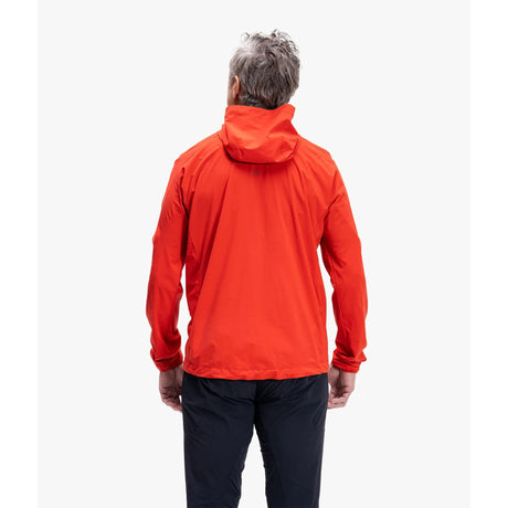 Back on-model view of men's orange 7mesh Northwoods jacket