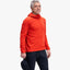 Front on-model view of men's orange 7mesh Northwoods jacket