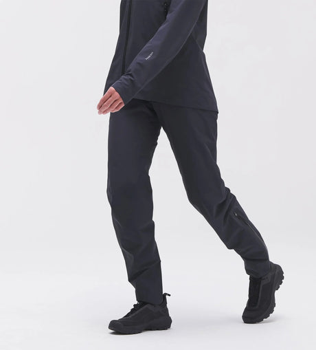 Side on-model view of women's 7mesh Guardian Apex rain pants