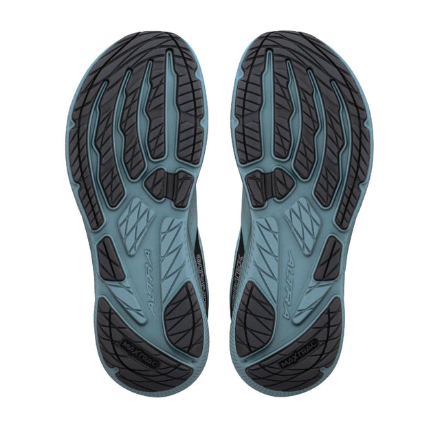 Sole view of men's Blue Hour/Dawn Altra Experience Flow 3 GTX road running shoe