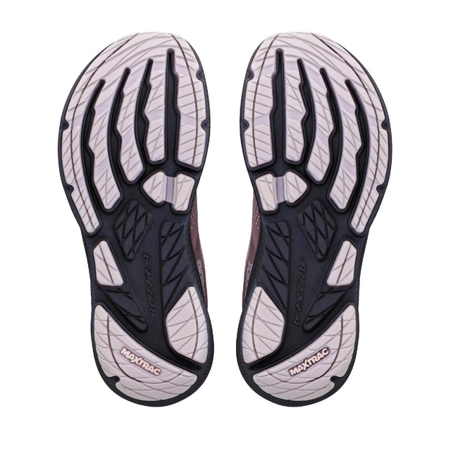 Sole view of women's Blue Hour/Dawn Altra Experience Flow 3 GTX road running shoe