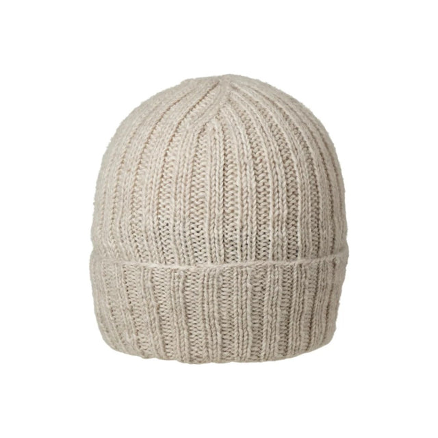 Front view of Ambler Addison wool toque in heather stone colour