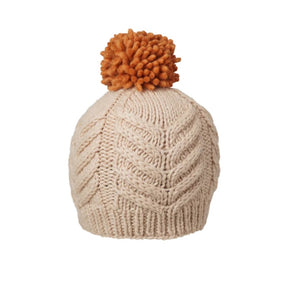 Front view of Ambler Audrey wool toque women's in cream colour