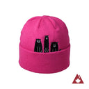 Front view of Ambler Bear's den toque kid's in electric pink colour