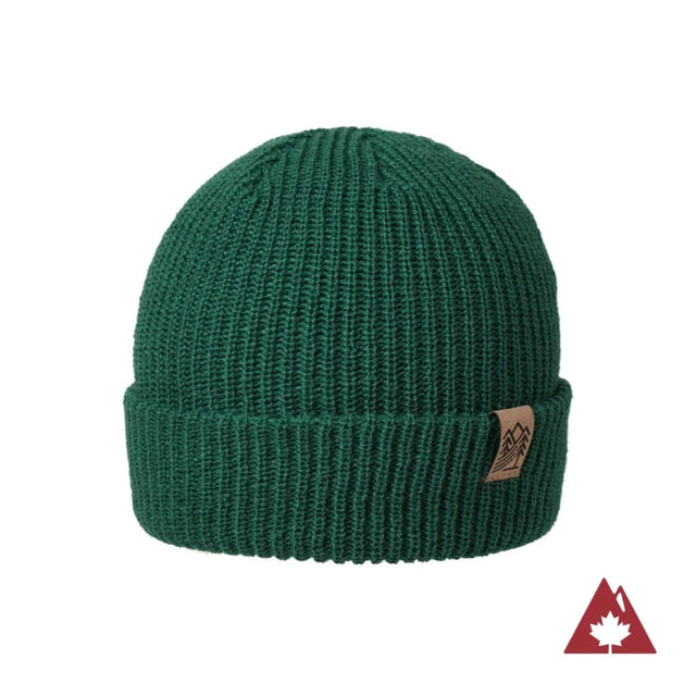 Front view of Ambler Hawken toque in verte colour