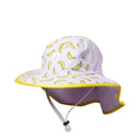 Front view of Ambler Kid's Solar Sunhat in Crazy Bananas colour