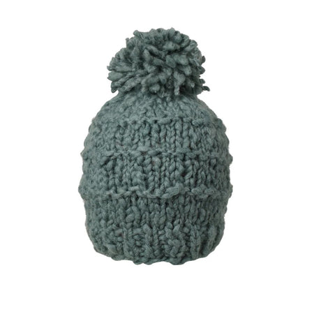 Front view of Ambler Maddison wool toque in eucalyptus colour