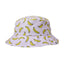 Front view of Ambler Solar Bucket Hat in crazy bananas colour