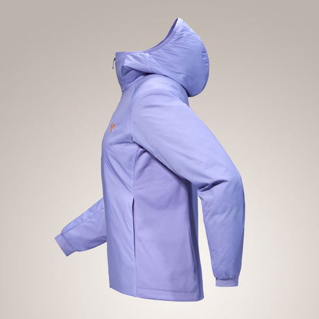Arc'teryx women's atom hoody side view in Twilight Trail colour