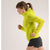 Side on-model view of women's Arc'teryx Norvan Windshell Hoody in euphoria (yellow)