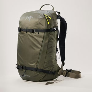 Side view of Arcteryx Quintic 28 liter backpack in Tatsu colour