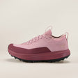 Side view of women's Arc'teryx Sylan Pro running shoe in Dk Bliss/Mars colour