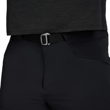 Belt detail view of Black Diamond Alpine Pants Men's in black colour