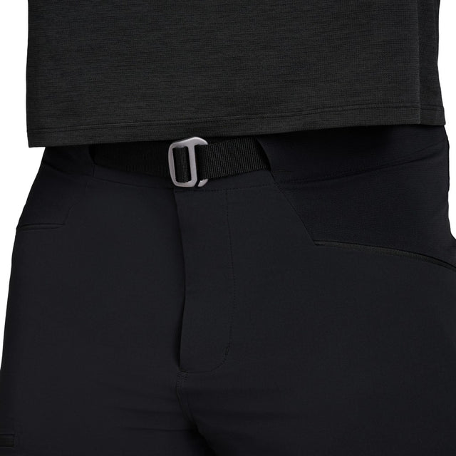 Belt detail view of Black Diamond Alpine Pants Men's in black colour