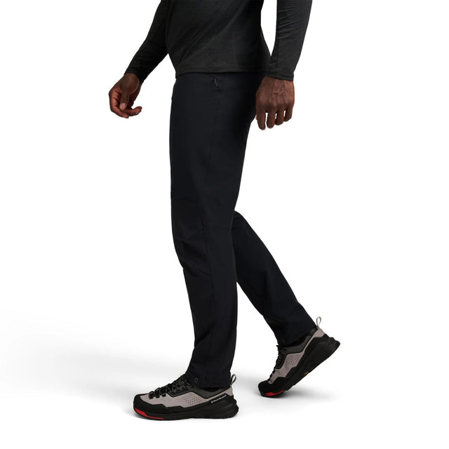 Side on-model view of Black Diamond Alpine Pants Men's in black colour