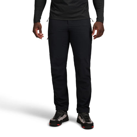 Front on-model view of Black Diamond Alpine Pants Men's in black colour