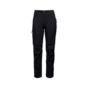 Front view of Black Diamond Women's  Alpine Pants in black colour