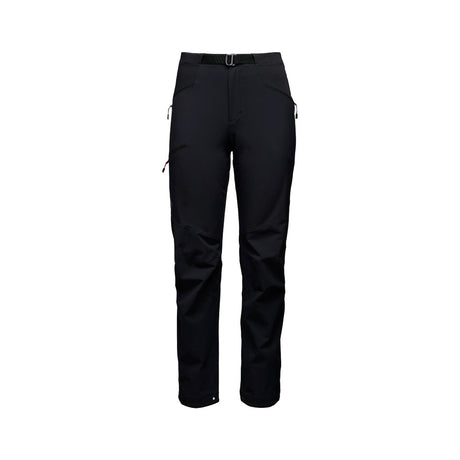 Front view of Black Diamond Women's  Alpine Pants in black colour