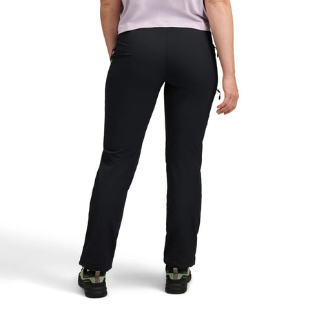 Back on-model view of Black Diamond Women's  Alpine Pants in black colour