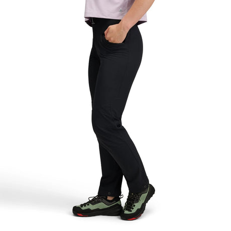 Side on-model view of Black Diamond Women's  Alpine Pants in black colour