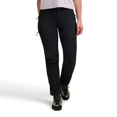 Front on-model view of Black Diamond Women's  Alpine Pants in black colour