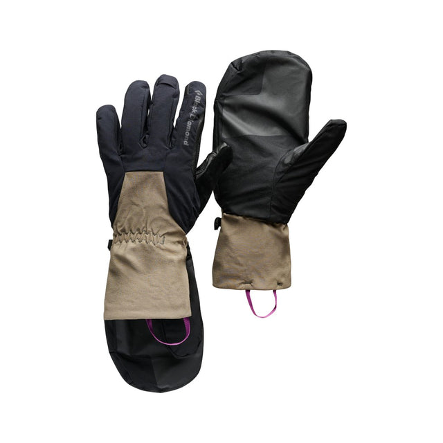 Front and back view of Black Diamond Cirque Gloves in Black-Walnut colour