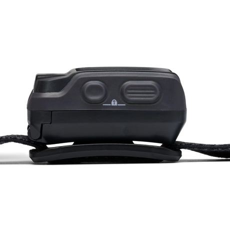 Button view of the Black Diamond Cosmo headlamp in black colour