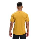 Back on-model view of men's Black Diamond Distance SS Tech Tee in amber colour