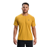 Front on-model view of men's Black Diamond Distance SS Tech Tee in amber colour