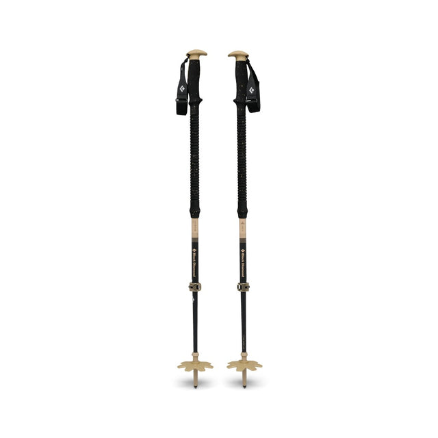Collapsed view of Black Diamond Expedition Carbon Pro Ski Poles in Khaki colour